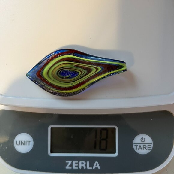 Lampwork & Dichroic Glass Teardrop Pendant - Picture 7 of 8